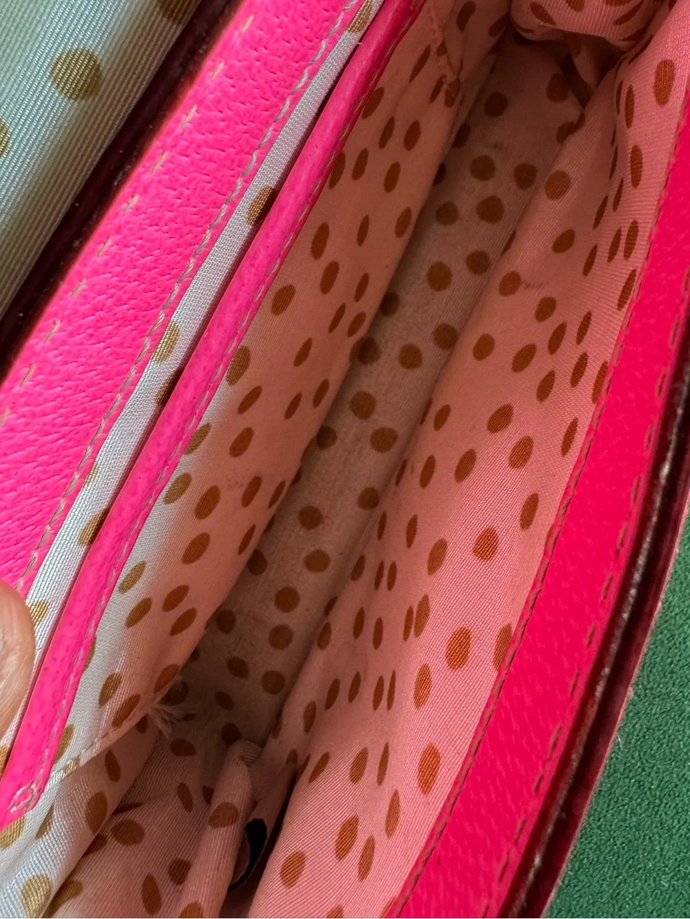 Kate Spade New York Hot Pink Leather Crossbody Wallet Purse